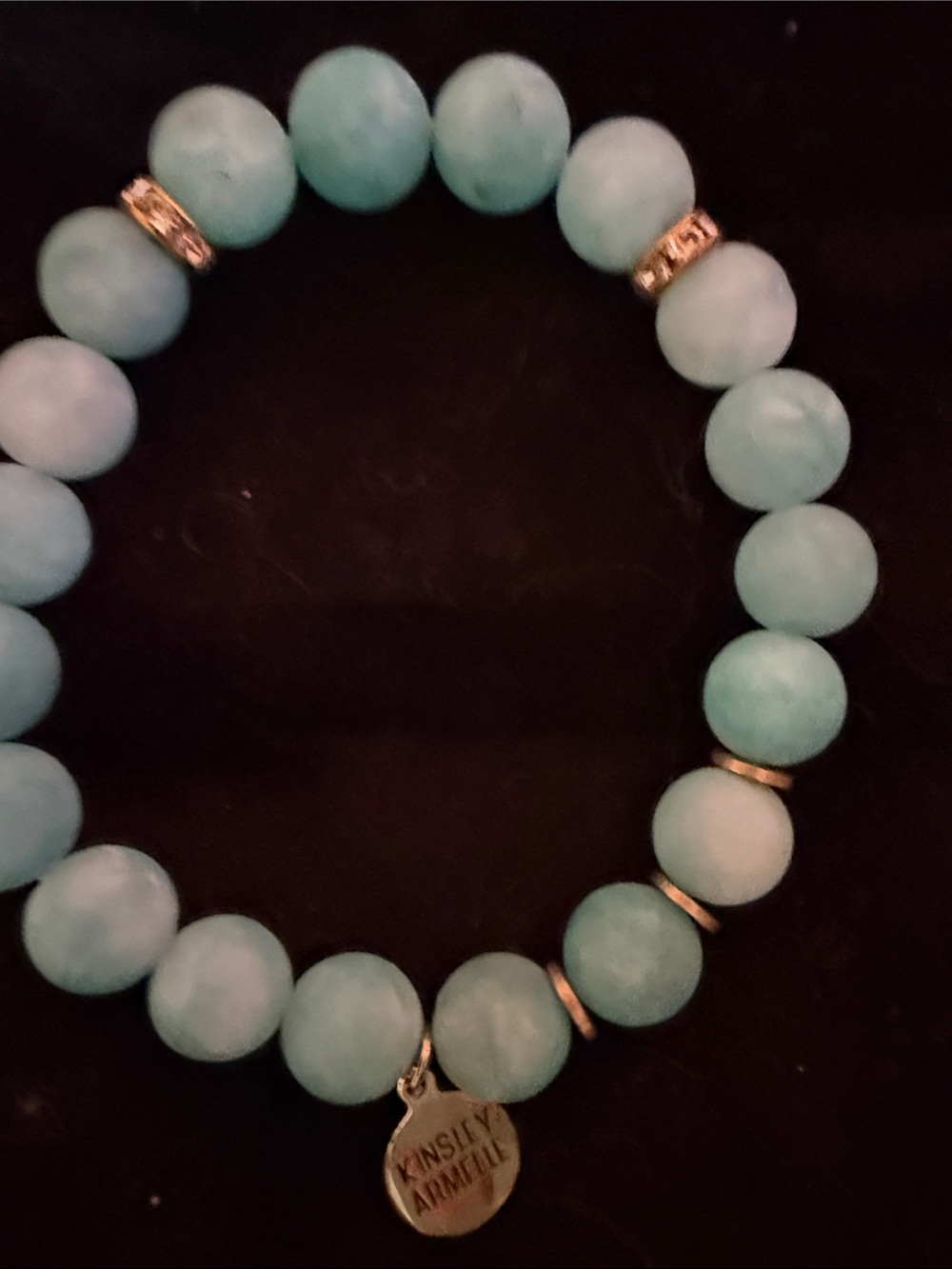 Kinsley Armelle Aqua Beaded Bracelet with Gold Accents